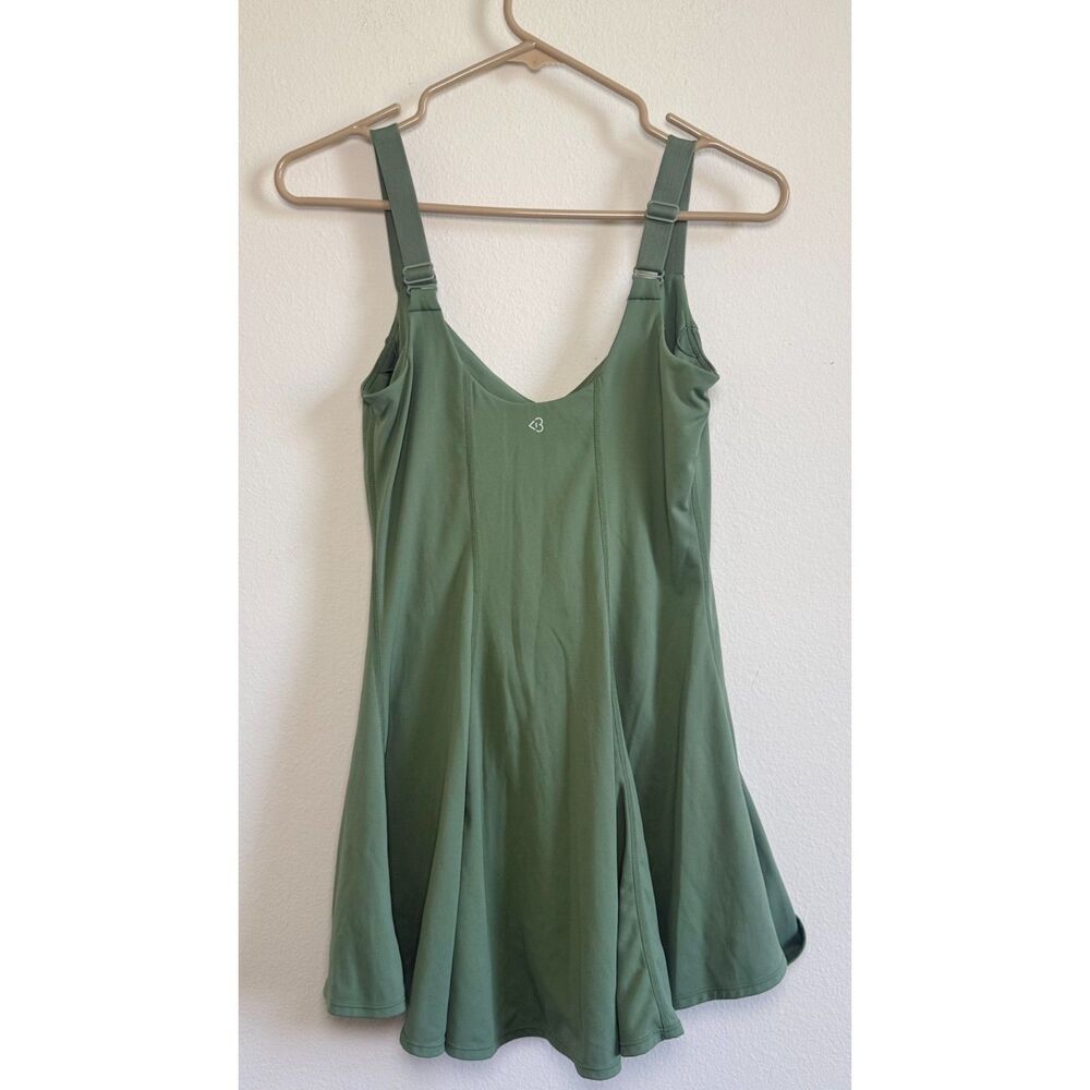 Blogilates Women’s Small Sage Green Active Dress Built In Shorts Pockets